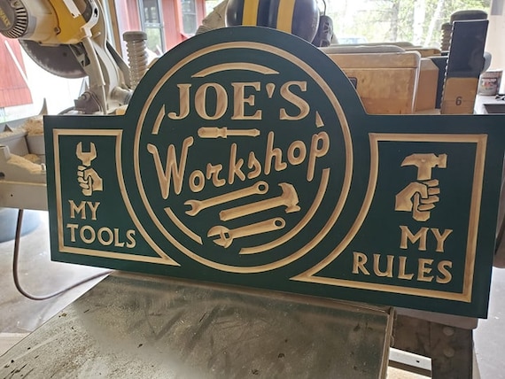 Workshop Sign/ Customized Shop Sign/gift for Him or - Etsy