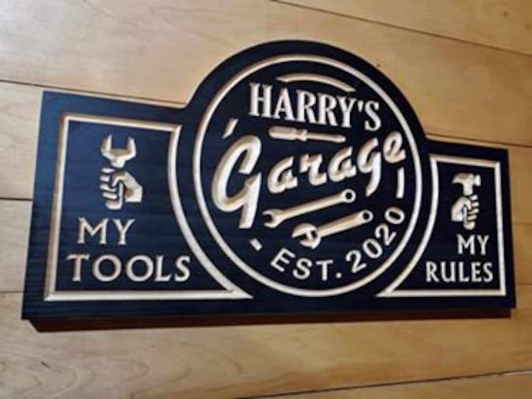 Garage Sign Carved Wood/customized Shop Sign Personalized Garage