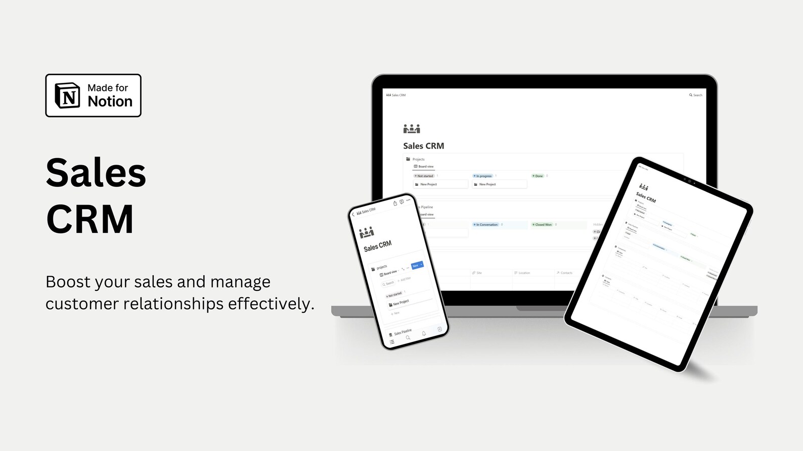 Notion Sales CRM Template | All-in-one Sales Pipeline & Client Manager ...
