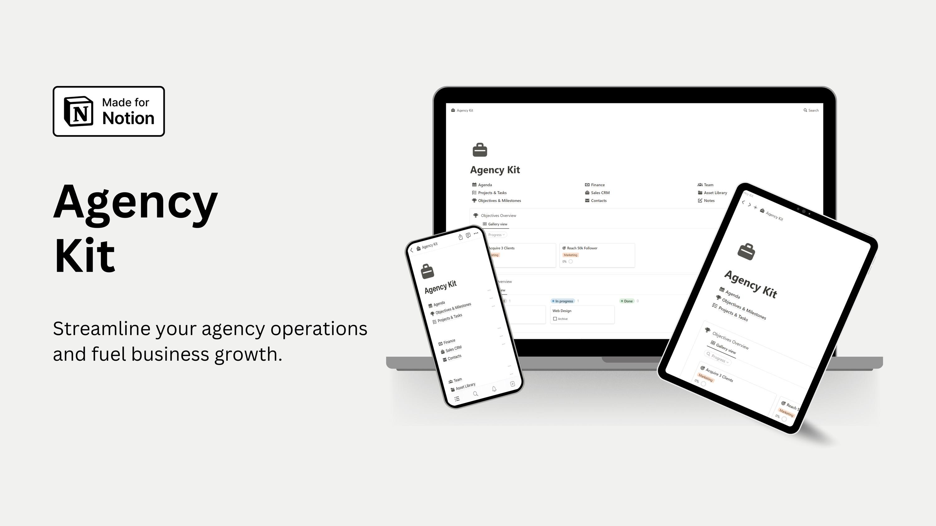 Notion Agency Kit Template | All-in-one Agency CRM & Project Manager ...