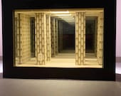Backrooms Diorama Infinity Mirror, Miniature diorama, Liminal Space Decor, Handmade Shadow Box Diorama Light