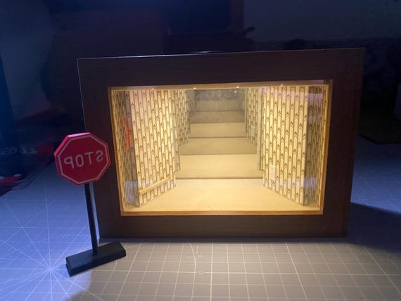 Backrooms Infinity Mirror, Backrooms diorama, Liminal Space Decor, Handmade Shadow Box, Miniature Display