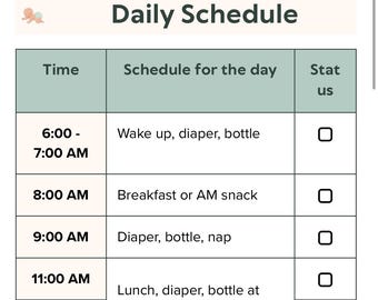 Realistic Schedule for Babies