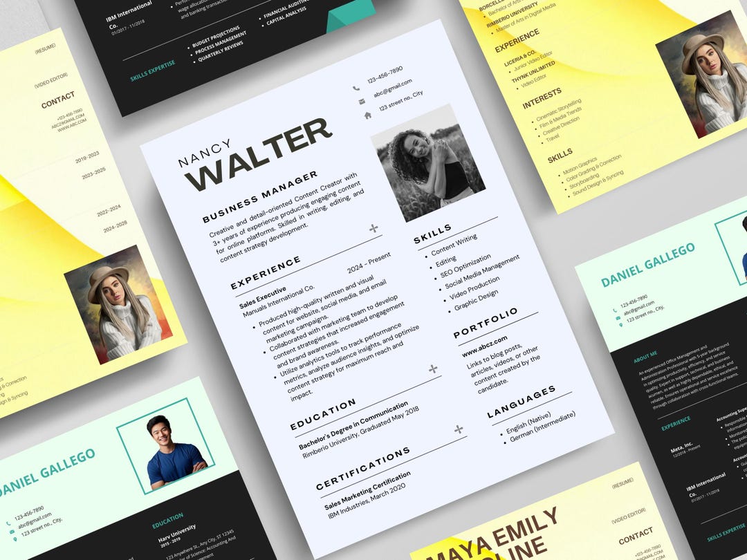 CV Template Bundle (3 Styles), Modern Professional Resume Templates ...
