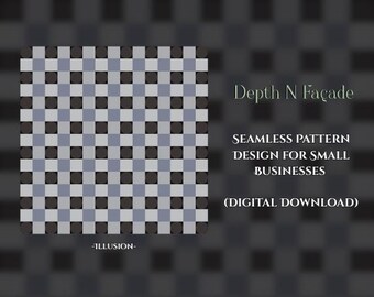 Illusion Abstract Seamless Pattern: Dark, Tidy Design (Digital Download)