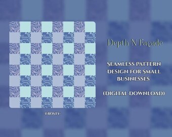 Frosty Abstract Seamless Pattern: Cold Blue Design (Digital Download)