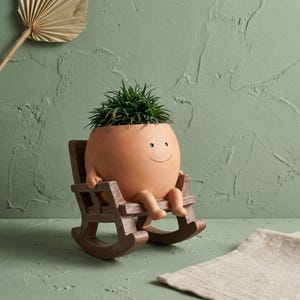 Maceta de resina con forma de carita sonriente para suculentas / Mini maceta de escritorio, adorno decorativo para el hogar.