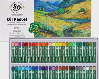 50 Colors Soft Oil Pastels set for Drawing, Blending, Painting & Art Projects