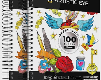 9x12 Spiral Sketchbook Set of 2 – 100 Sheets Acid-Free Drawing Paper for Artists