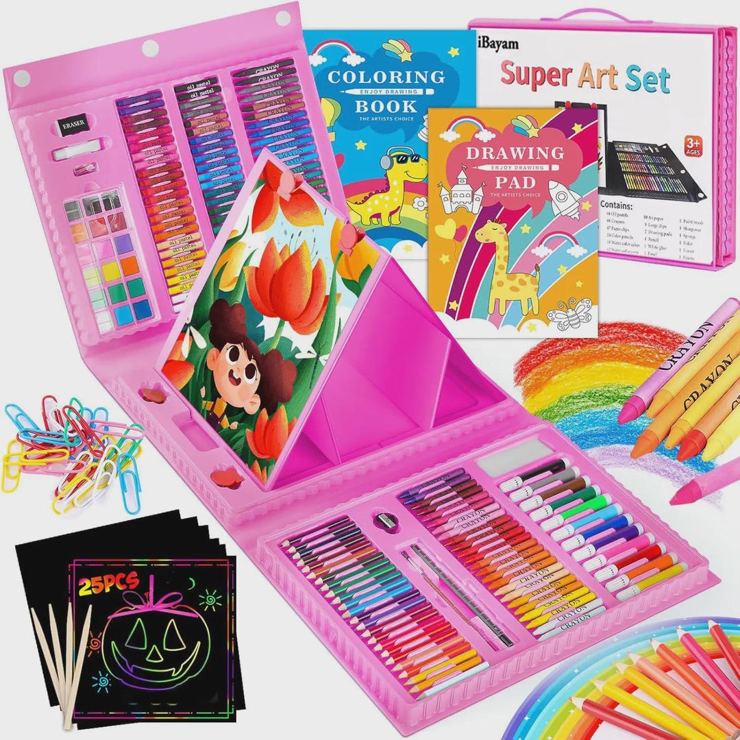 251-piece Art Set – Drawing, Painting, Sketching Kit With Easel ...