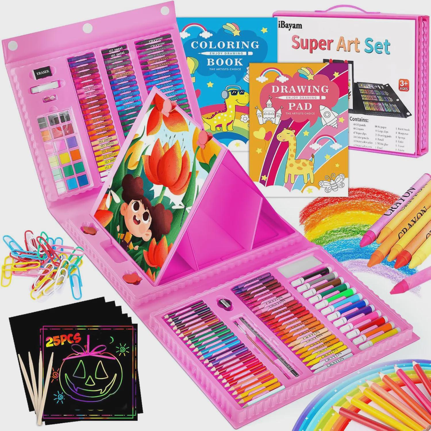 251-Piece Art Set - Drawing, Painting, Sketching Kit with Easel, Sketchbook (Non-Toxic)