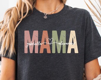 Custom Mama Shirt: Personalized Mom T-shirt With Children Names