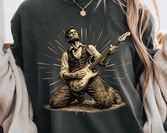 President Abraham Lincoln Playing Guitar Comfort Colors® T-Shirt, Funny History Music Lover Gift, Vintage Rock Legend Graphic Tee