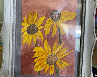 Pintura original de Daisy 4 x 6