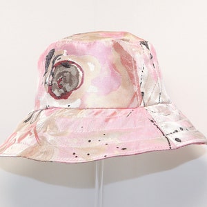 Pink Floral Brocade Bucket Hat