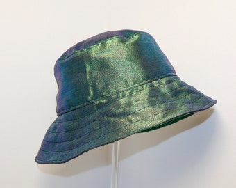 Green Lamé Shimmer Bucket Hat