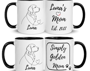 Personalized Pet Line Art Mug – Custom Dog Cat Name Coffee Cup | Minimalist Portrait Ceramic Gift