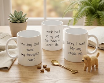 Funny Dog Mom Mug – Dog Lover Gift | Choose English or Spanish Phrase | Novelty Coffee Cup Dog Owner