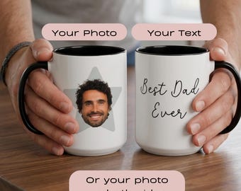 Star mug with face photo,Photo Mug Personalized Mug, Gift for Him/Her, Your Photo, Your Text, Custom Coffee Cup Gift for Family and Friend.