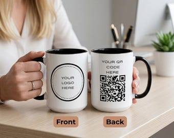 Logo Coffee Mug, Custom Logo Mug, Business Mug with QR Code, Company Logo Mug, Mug With Logo, Business Logo Mug,Personalized Logo Coffee Mug