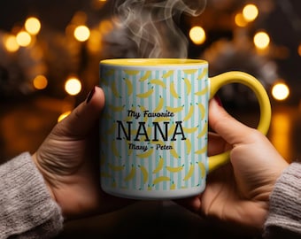 My Favorite Nana Coffee Mug |Mug Personalized Grandma Mug, Nana Mug, Custom Grandchild Name Coffee Cup, Gift for Mom, Dad, New Grandma Gifts