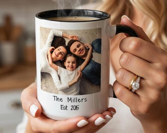 Photo Mug Personalized Ceramic Cup, Gift for Him/Her, Your Photo, Your Text, Custom Coffee Cup Gift for Family and Friend