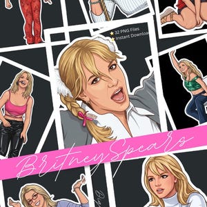 Pacchetto di clipart PNG di Britney Spears / Download digitale in stile concerto Y2K