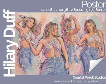 Hilary Duff "With Love" Fan Art Poster, Dance Performance Wall Decor