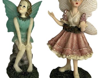 Fairy Figurine Lot "Dezine" Star Gazer 1997 & Ks Collection Fairy Decor Vintage
