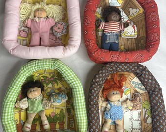 Vintage 1983 Cabbage Patch Kids Wall Hanging Dolls Nursery Decor Coleco Lot of 4