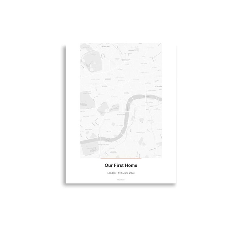 Postcode Map Personalised Personalized Street Map Print | Custom Map Poster UK | Any Postcode ...