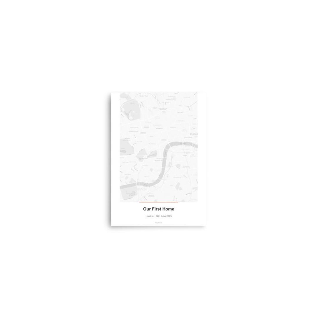 Postcode Map Personalised Personalized Street Map Print | Custom Map Poster UK | Any Postcode ...