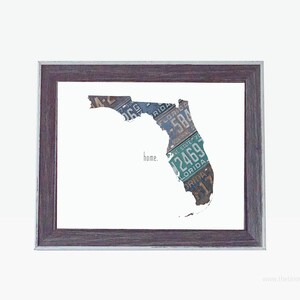 Florida Home Print | License Plate Art | Florida State Outline Art ...