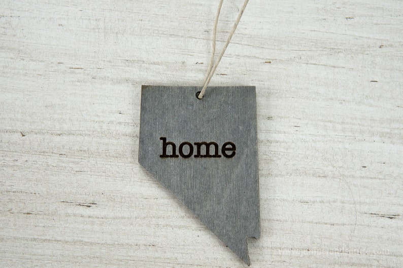 Nevada Outline Ornament | Rustic Wood | Heart Home | Nevada Love ...