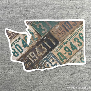 Washington Vintage License Plate Sticker Waterproof Washington Road Trip Vinyl Sticker