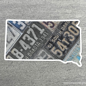 South Dakota Vintage License Plate Sticker Waterproof South Dakota Road Trip Vinyl Sticker