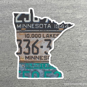 Minnesota Vintage License Plate Sticker Waterproof Minnesota Road Trip Vinyl Sticker