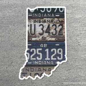 Indiana Vintage License Plate Sticker Waterproof Indiana Road Trip Vinyl Sticker