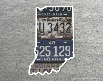 Indiana Vintage License Plate Sticker Waterproof Indiana Road Trip Vinyl Sticker