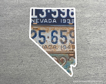 Nevada Vintage License Plate Sticker Waterproof Nevada Road Trip Vinyl Sticker