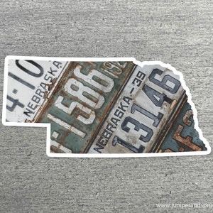 Nebraska Vintage License Plate Sticker Waterproof Nebraska Road Trip Vinyl Sticker