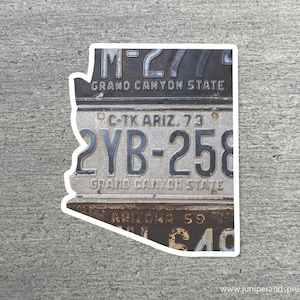Arizona Vintage License Plate Sticker Waterproof Arizona Road Trip Vinyl Sticker