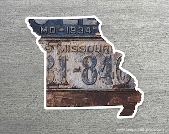 Missouri Vintage License Plate Sticker Waterproof Missouri Road Trip Vinyl Sticker
