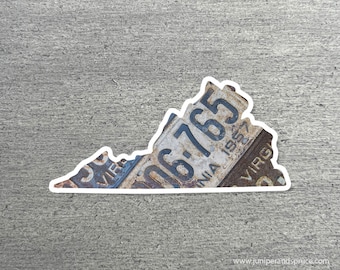 Virginia Vintage License Plate Sticker Waterproof Virginia Road Trip Vinyl Sticker