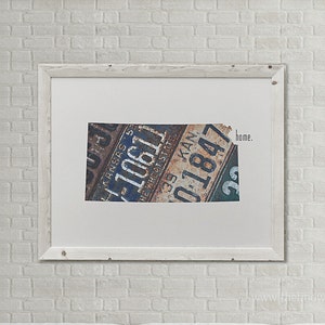 Kansas Home Print | State Outline Art | Vintage License Plate Art Photograph | Home Decor | Dorm Decor | Roots | Kansas Art