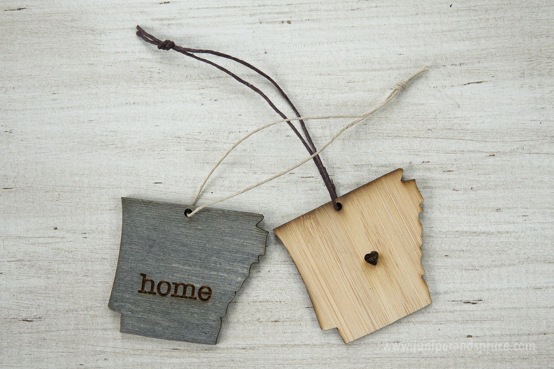 Arkansas Outline Ornament | Rustic Wood | Heart Home | Arkansas Love ...