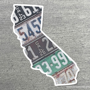 California Vintage License Plate Sticker Waterproof California Road Trip Vinyl Sticker