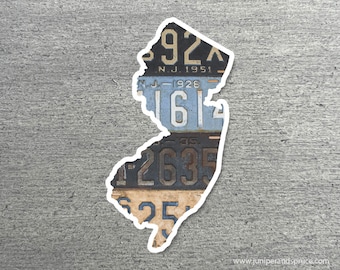 New Jersey Vintage License Plate Sticker Waterproof New Jersey Road Trip Vinyl Sticker