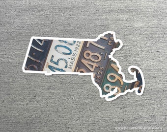 Massachusetts Vintage License Plate Sticker Waterproof Massachusetts Road Trip Vinyl Sticker