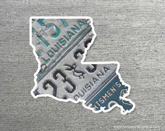 Louisiana Vintage License Plate Sticker Waterproof Louisiana Road Trip Vinyl Sticker